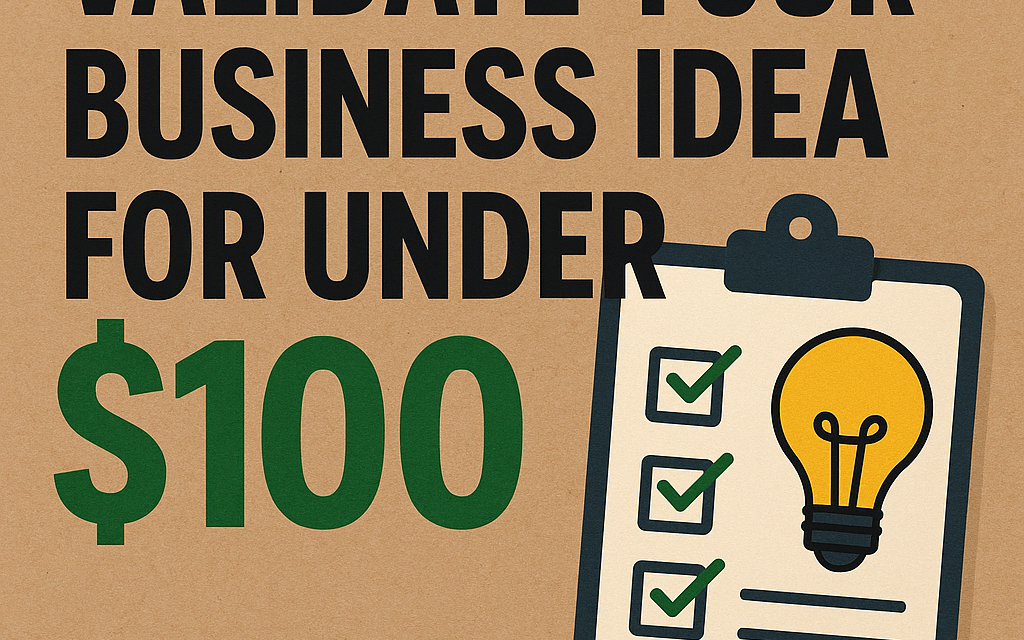– Validate Your Business Idea for Under $100