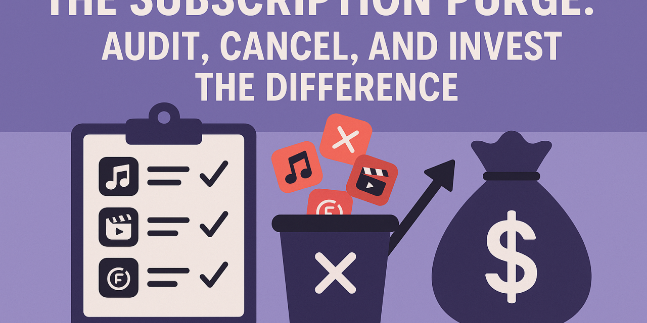 The Subscription Purge: Audit, Cancel, and Invest the Difference