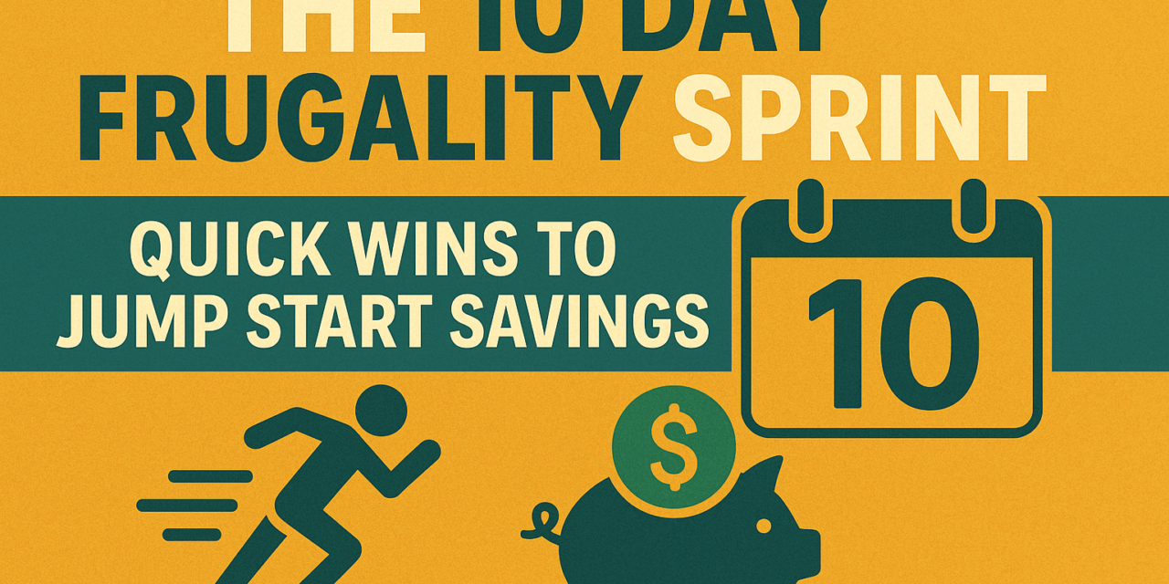 The 10 Day Frugality Sprint: Quick Wins to Jump Start Savings